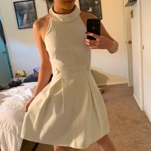 Karen Millen Halter Dress - white, size 2